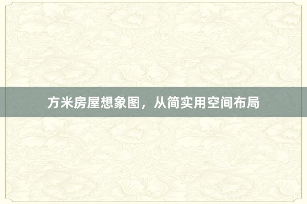 方米房屋想象图，从简实用空间布局