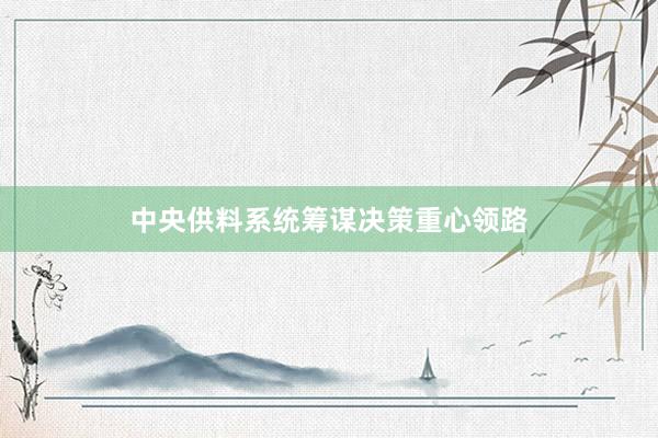 中央供料系统筹谋决策重心领路