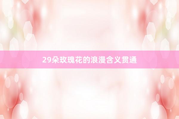 29朵玫瑰花的浪漫含义贯通